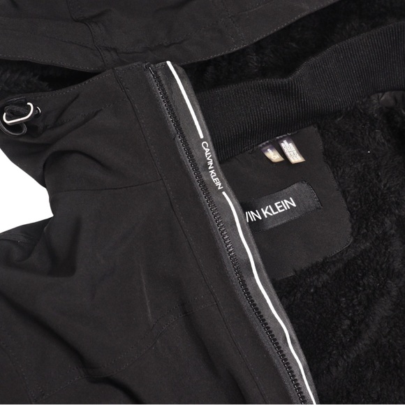 Calvin Klein Jacket NWT $225 Hooded Water Resistance Fleece Lined Mens S/P Black - Picture 8 of 13